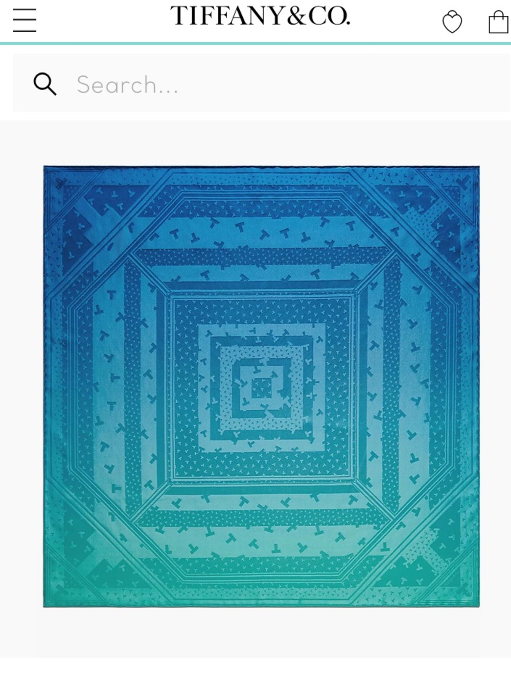 💗SOLD💗 Tiffany & Co. Gradient Blue to Teal Silk Scarf